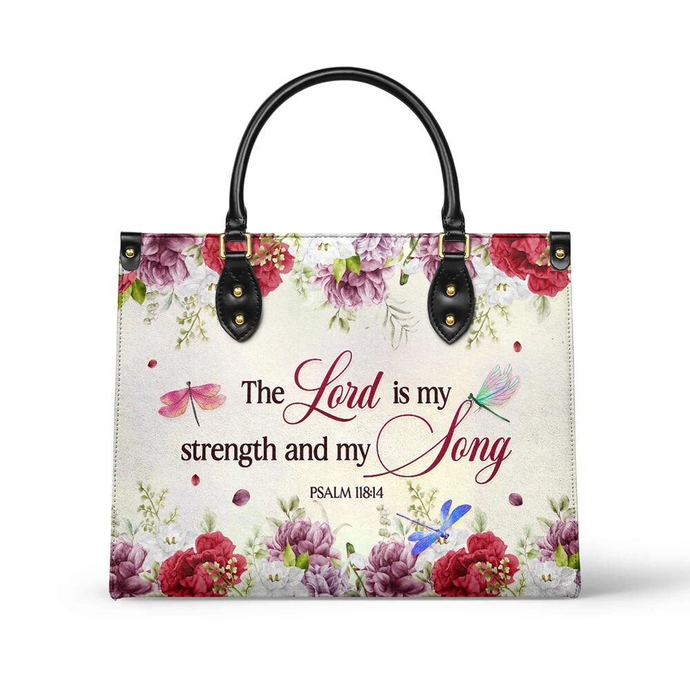 7577 Premium Top-Grain Leather HandBag Medium Size Melody - Psalm 118:14